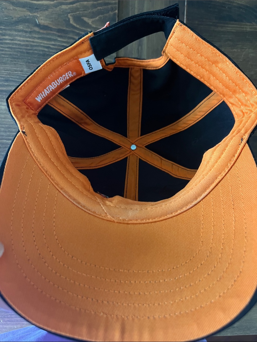 Whataburger Black Baseball Cap with Orange W Logo - Picture 2 of 7